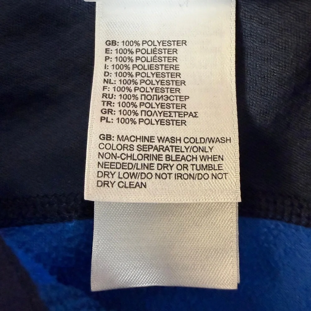 The North Face Mens Blue Quarter Zip Fleece Pullover Thumbholes Small HN #3749